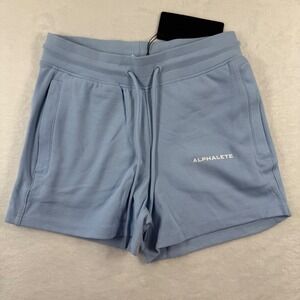 Alphalete Identity Shorts Womens Small Light Blue AL21-1062 Drawstring NWT